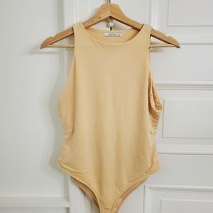 COPY - Reoria beige bodysuit stretch fit large nude top